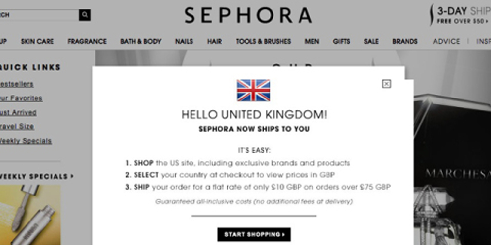 Sephora website ships to the UK Sephora beauty news