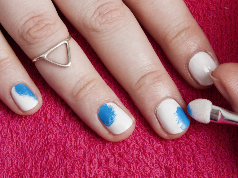 Blue Rainbow Nail Art Tutorial Entry Simple Tips Black Acrylic Nail Designs 2016
