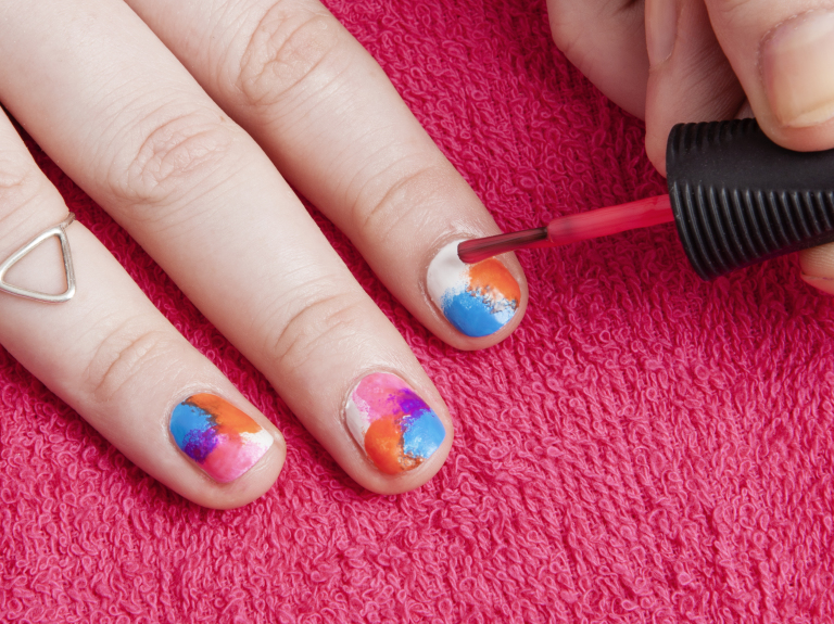 Rainbow Drops Drag Marble Nail Art Tutorial Nail Art Step By Instructions Ideas