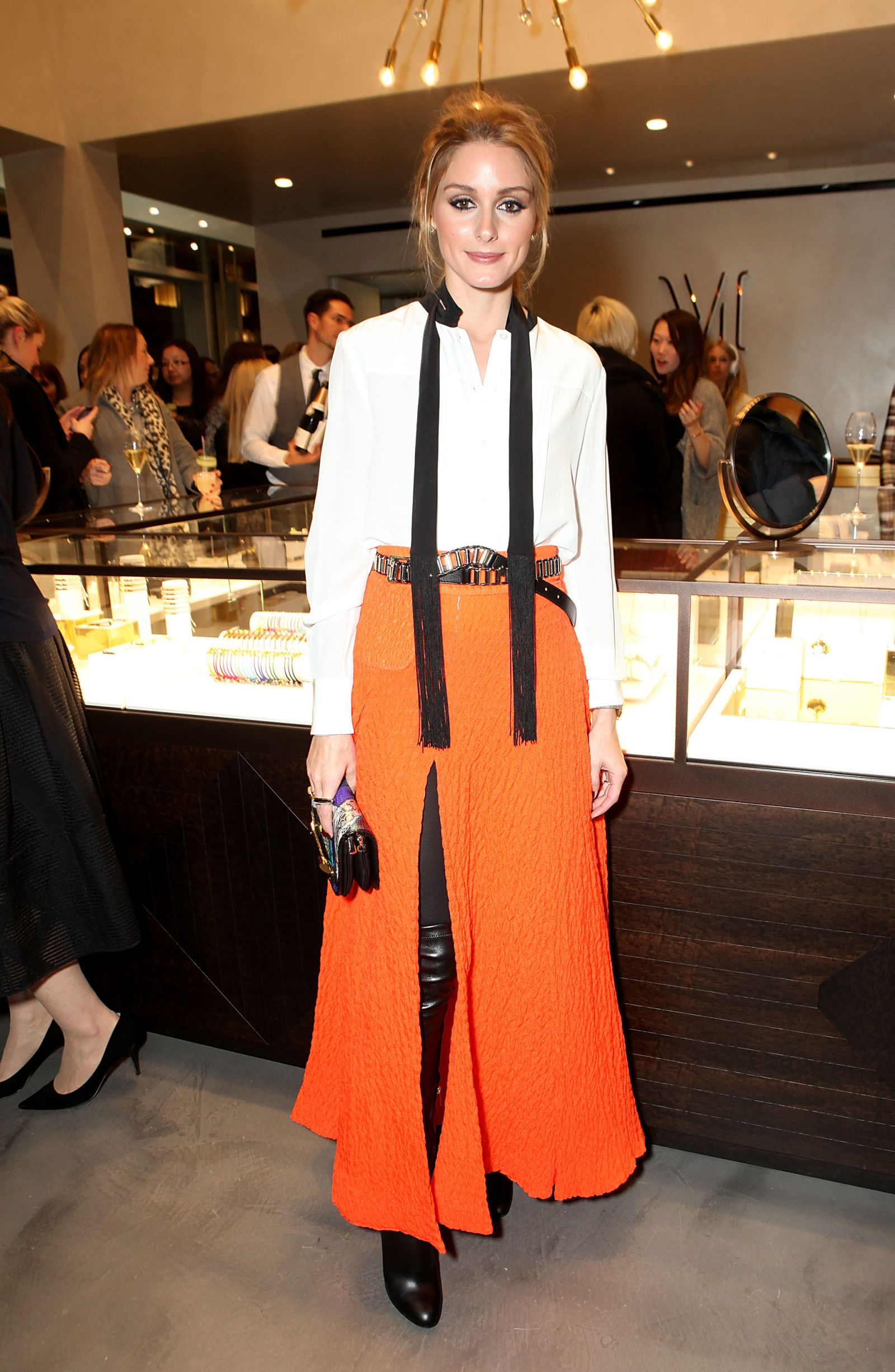 olivia palermo orange dress Olivia Palermo