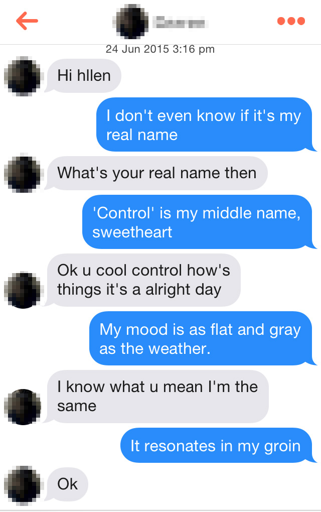 What happens when you message guys on Tinder with only quotes from 'Grey'