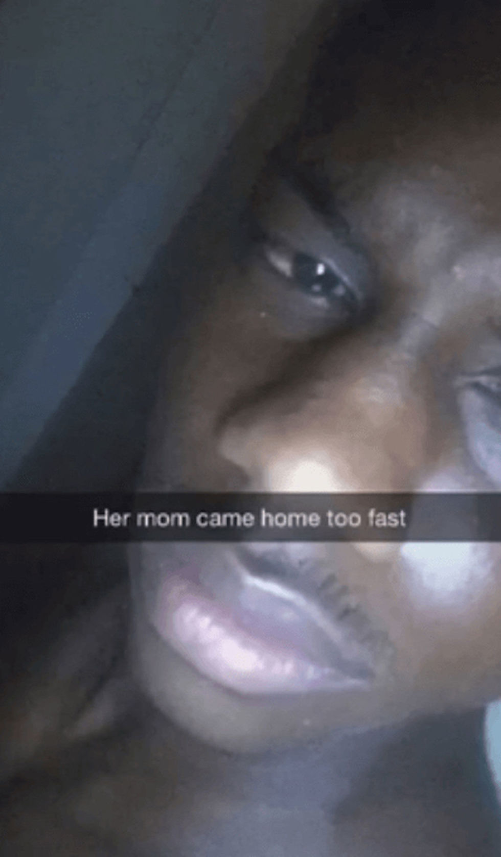 Guy Snapchats from under a girl's bed when her mum gets home early