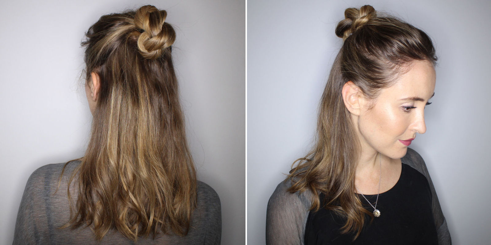 A halfup twisted knot hair tutorial