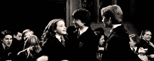 Image result for harry ron hermione chamber of secrets gif